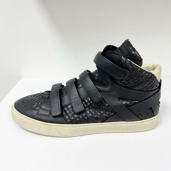 Louis Vuitton Other - Louis Vuitton Reptile Sneaker Boot Black Leather High Top 12 Mens